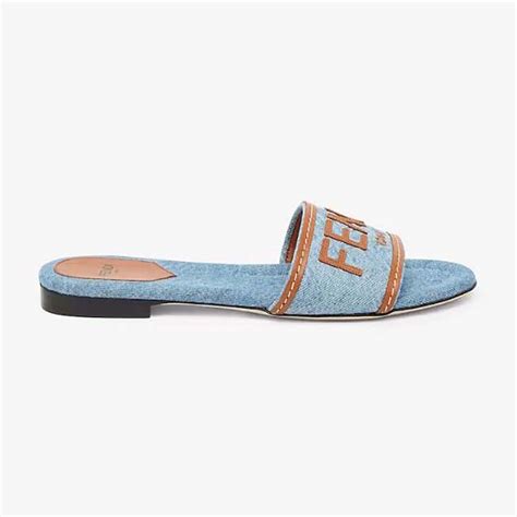 fendi slides.|Fendi denim slides.